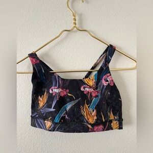 Lululemon Athletica Black Floral Sports Bra